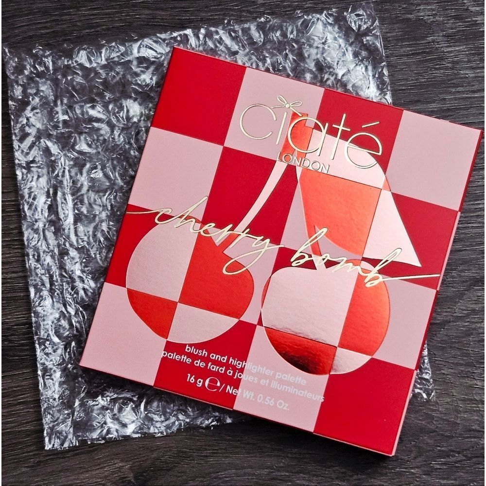 CIATE LONDON Cherry Bomb Blush & Highlighter Palette NEW light medium